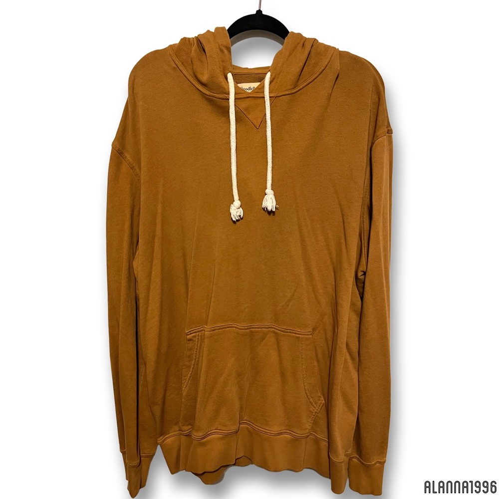 Mustard colored mens hoodie